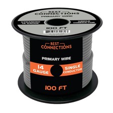 14 Gauge Car Audio Primary Wire 100ft Gray Remote, Power/Ground Electrical