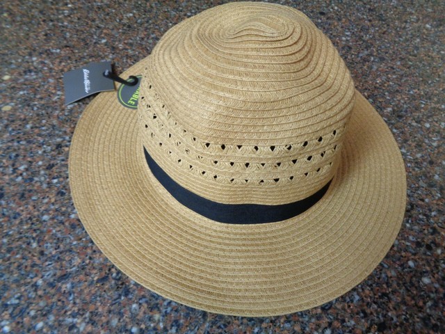 Packable Panama Straw Hat Brown 