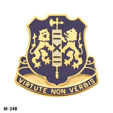108th Infantry NY NG ~ Virtute Non Verbis US Army DUI Crest Pin ~ NS Meyer ~ NEW
