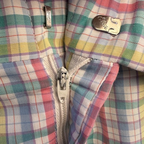 Traje de ocio vintage años 70 Di Fini a cuadros pastel pantalones discoteca garra con cremallera hecho en EE. UU. - Imagen 6 de 11