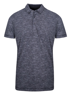 French Connection Herren Poloshirt dunkelblau Gänseblümchenmix Tasche