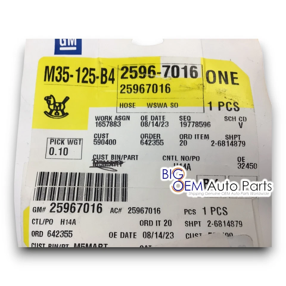 Mangueira bocal lavadora de para-brisa 2008-2015 Cadillac CTS Coupe sedã vagão 25967016 - Imagem 4 de 4