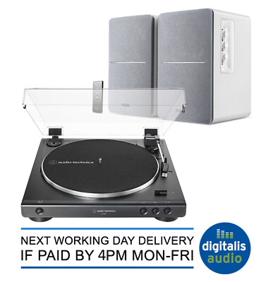 Audio-Technica AT-LP60X Turntable and Edifier R1280T White