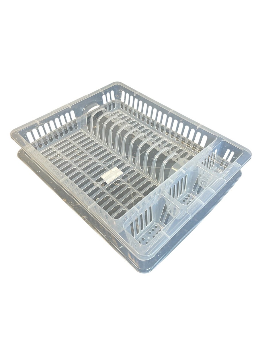 Plastic Kitchen Sink Plate Cup Cutlery Drainer Holder Rack With