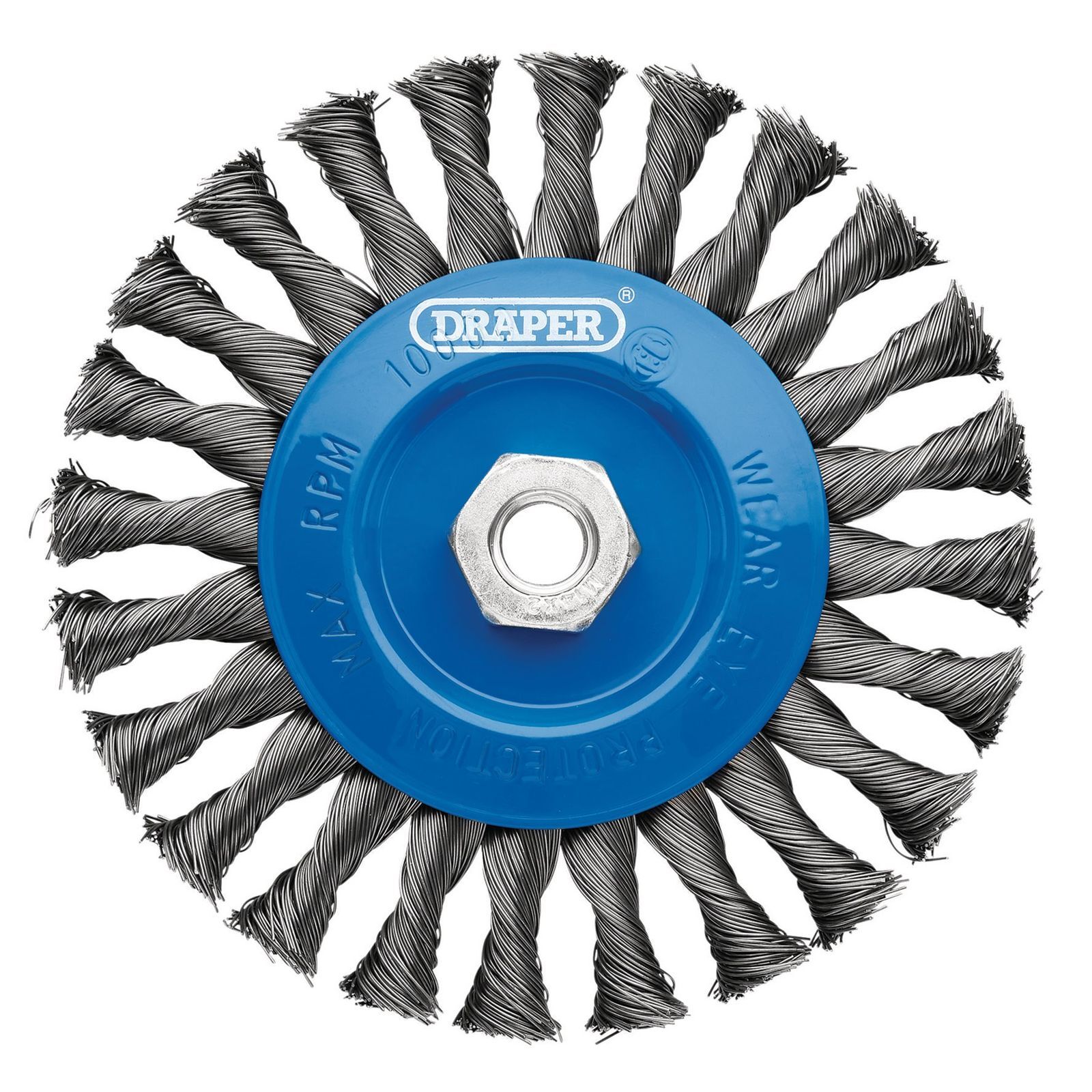 Draper 08059 Steel Twist-Knot Flat Wire Wheel Brush, 150mm, M14 WBW4 Wire Cup Br - Image 2