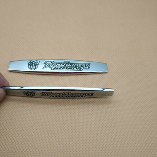 2 NEW Metal Silver Transformers Autobot Badge Fender Car Emblem 3D Sticker Decal - Picture 3 of 5