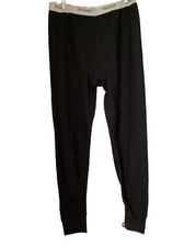 Fruit of The Loom Men's Black Thermal Waffle Long Johns Pants Size L 