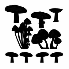 9 Mushrooms Decal Sticker for Home Wall Window Door Room Nursery Vinyl Decor