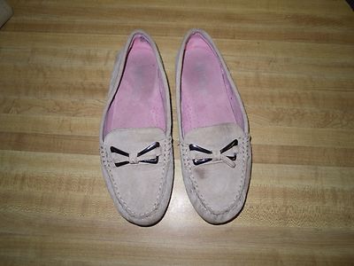 White Mountain Sing Nubuck Suede Leather Bow Driver Moccasin Loafers - SAND 5.5