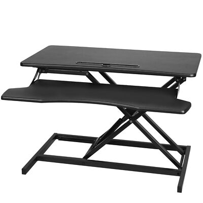 79.5'' Heavy Duty Standing Desk Converter Adjustable Height Laptop Riser Tabletop