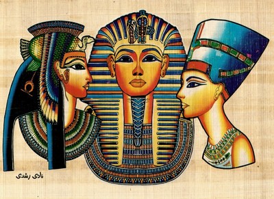 Rare Authentic Hand Painted Ancient Egyptian Papyrus- Journey A life