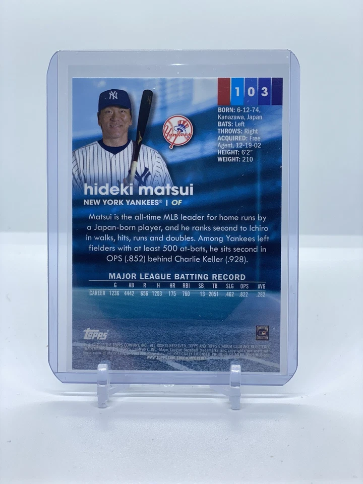 2020 Topps Stadium Club Hideki Matsui Chrome #103 New York Yankees - Image 2 of 2