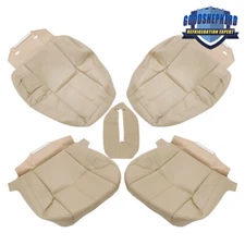 Seat Cover Driver Passenger Bottom Top Tan For Chevy Tahoe GMC Sierra 2007-2014