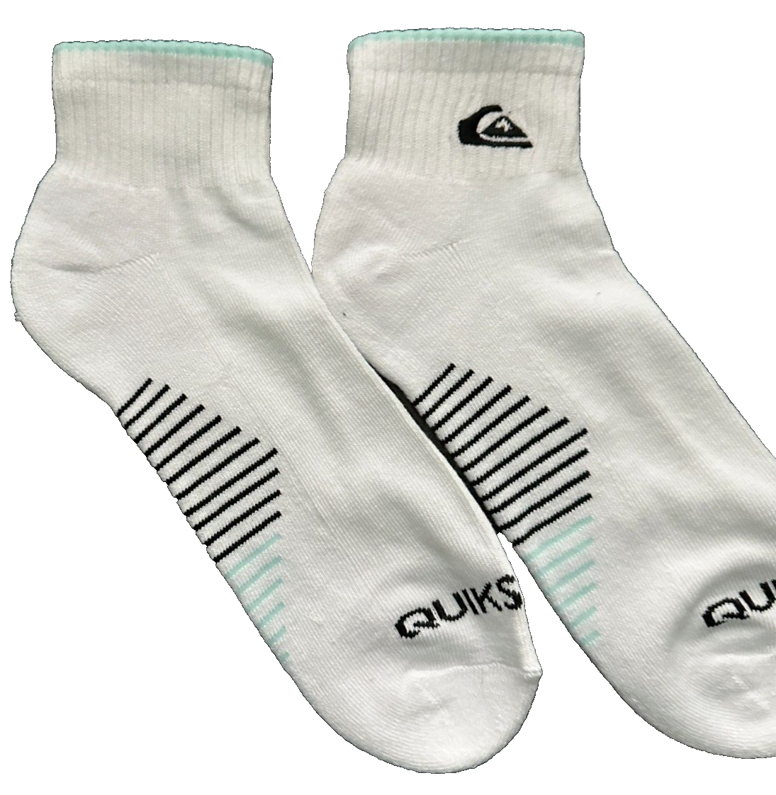 Quicksilver Single Pack White, Cool Mint Quarter Socks Mens Size 612