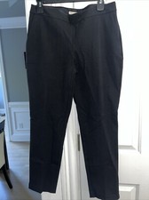 Eileen Fisher Organic Cotton Bistretch Twill Pants in Black Size Small NWT
