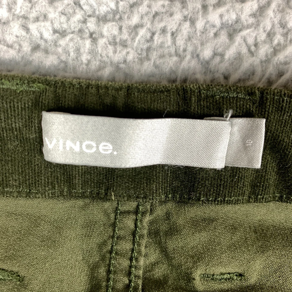 Pantalones cargo Vince para mujer talla 10 pana oliva estilo militar ajustados tiro medio Foto 4 de 4