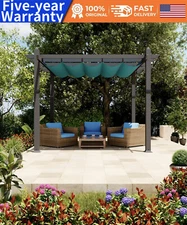 ✔️10x13 Ft Pergola Outdoor Pergola with Adjustable Canopy Stable Modern Aluminum