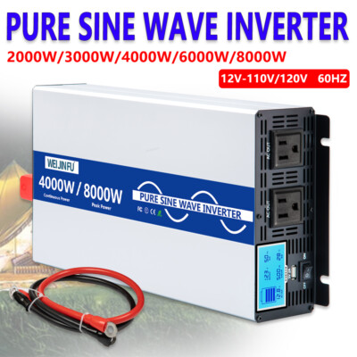 #ad #ad Pure Sine Wave Power Inverter 2000w 3500w 4000w 12V Converter LCD Solar off grid $197.91