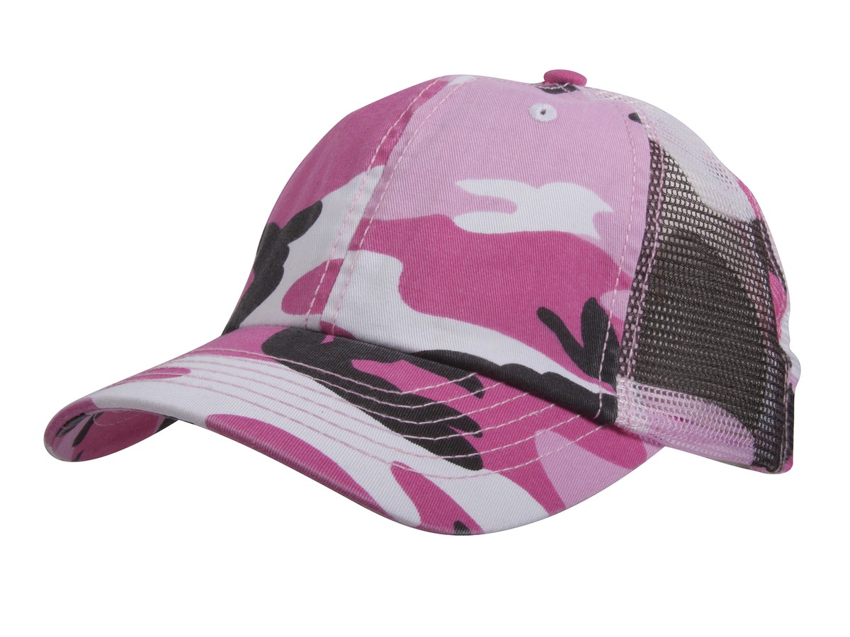 TOP HEADWEAR Enzyme Washed Camo Mesh Trucker Hat - Low Profile, Hook & Loop Back, One Size Fits Most - View #13