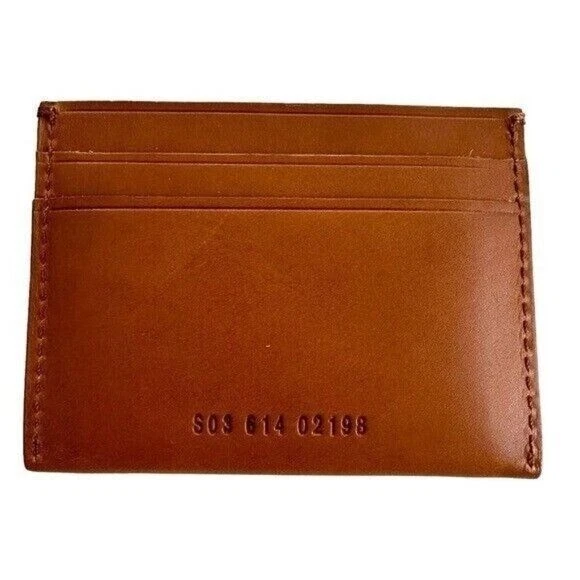 Shinola Hombres Bolsillo Tarjetero Cuero Tostado Suave 5 Ranuras Bolsillo Billetera Repujado NUEVO Foto 3 de 4