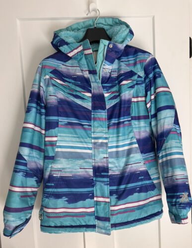 ZEROXPOSUR Coat Jacket w/Hood Blue Green Purple Youth Girls SIZE 14/16 - Picture 1 of 12