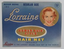 1930s Lorraine Woman's Hair Net in Original package Real Human Hair
