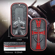 Medieval Cross Knights Templar Dog Tag Pendant Challenge Coin Armor of God Token