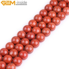 Round Natural Gemstone Dark Red Jasper Beads For Jewellery Making Strand 15"