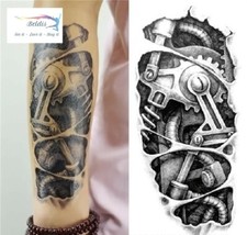 Flash Einmal Temporary Klebe Tattoo Roboter Schwarz K&ouml;rper Body Geschenk Party