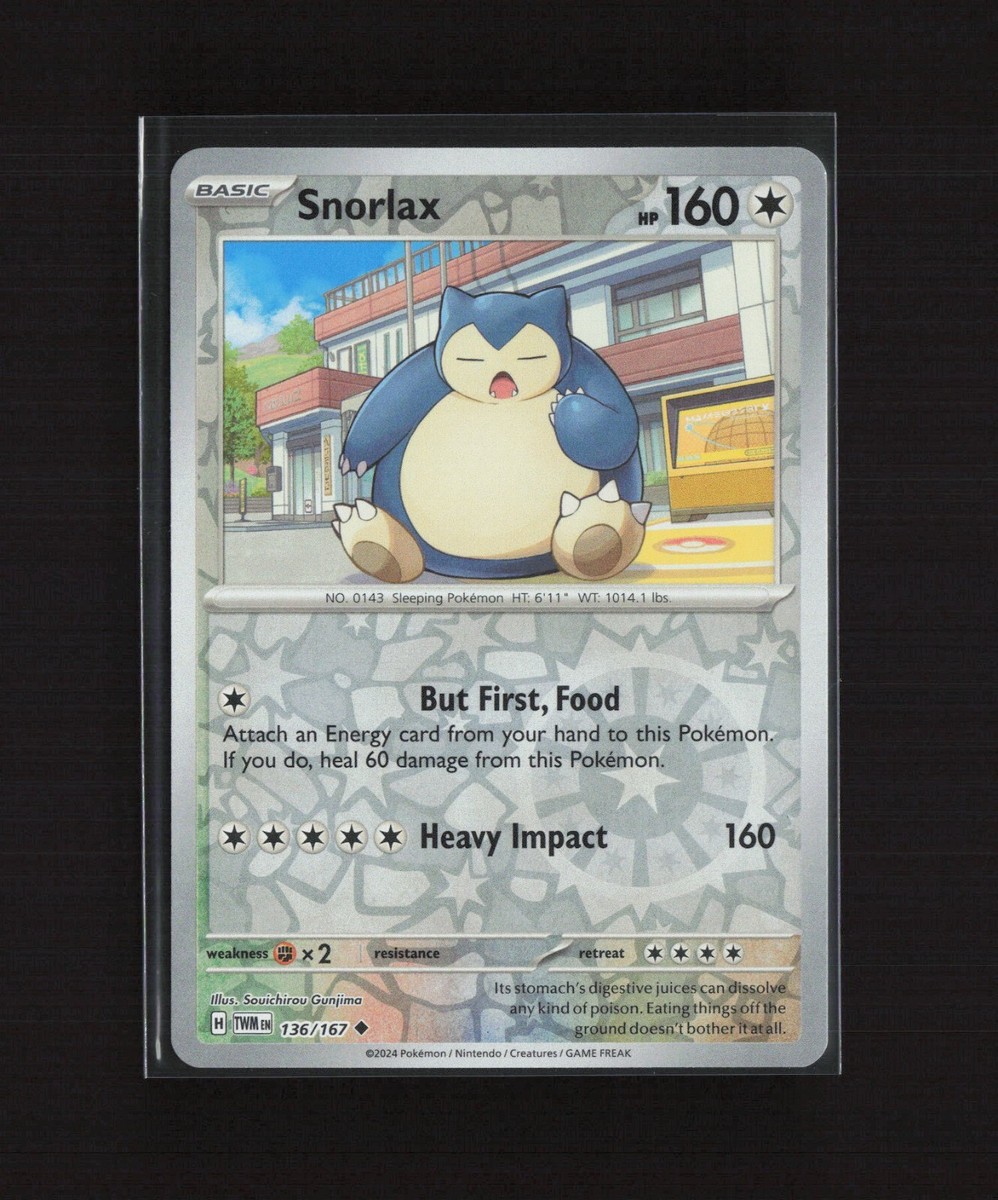 snorlax pokemon card $15000 Amazon.com: Pokemon Single Card SNORLAX 141/192 REBEL CLASH : Video Games main image 0