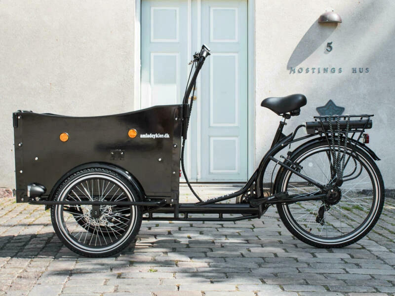 AMCargoBikes Deluxe Tadpole Cargo Electric Tricycle 9Ah 36v 6 Speed Shimano -Blk - Image 4 of 4