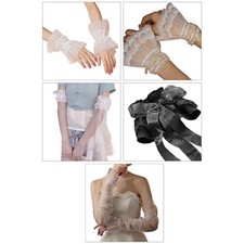 Multilayer Ruffle False Sleeves Decorative Wrist Cuffs Removable Arm Sleeves