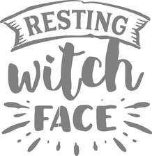 DIY Art Project Paint Reusable Stencil Silhouette - Halloween Resting Witch Face