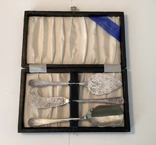 William  Adams Sheffield Silver Serving (3) PIECES  from England  -  ESTATE FIND