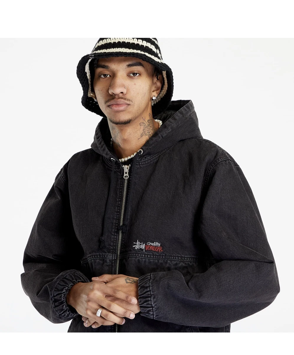 Stussy Double Dye Work Jacket, Black, Size-Small