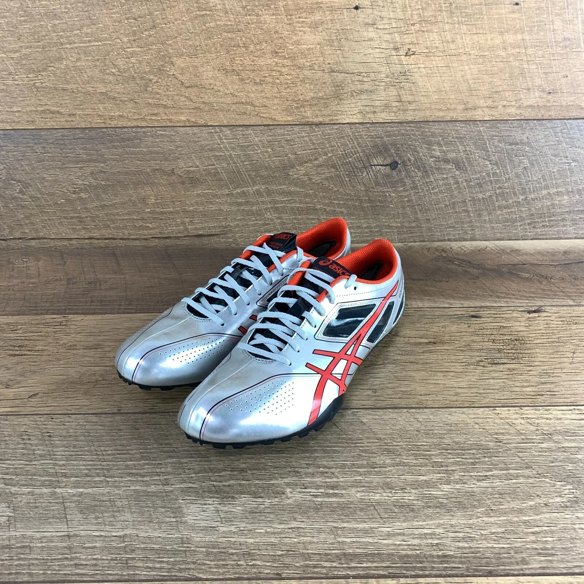 Asics Sonicsprint G403Y 9321 Sliver Red Black Track Field Shoes Mens Size 11.5