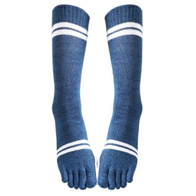 Download 3 Pair Women Long Toe Socks Cotton Blend Stripe Five ...