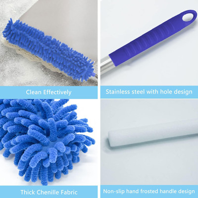 Microfibre Duster with 100'' Telescopic Extension Pole Kit for High Ceilings, ...