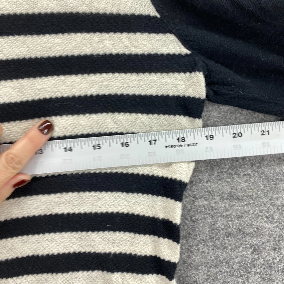 Suéter Pullover Chaps Mujer XL Negro Rayas Tejido Lino Manga Larga Cuello Redondo Foto 4 de 4