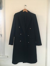 The Kooples Black Long Coat Size Xs Overcoat Peacoat Wool