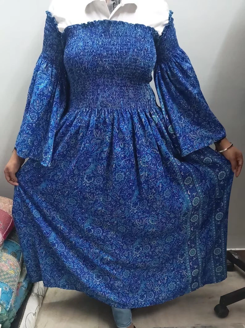 Indian handmade women silk dress Comfy Party wear Summer dress gift for her.
Opens in a new window o
