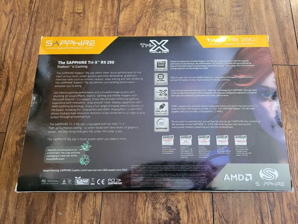 New/Open Box: Sapphire AMD Radeon Tri-X R9 290 OC DDR5 4GB Video Card (11227-00) - Image 2 of 3