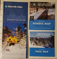 2003/04 WATERVILLE VALLEY SKI AREA BROCHURE & 19/20 SKI & NORDIC TRAIL MAPS MINT