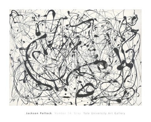 Number 14: Gray by Jackson Pollock Abstract Expressionism Art Print 20x20.75 In
