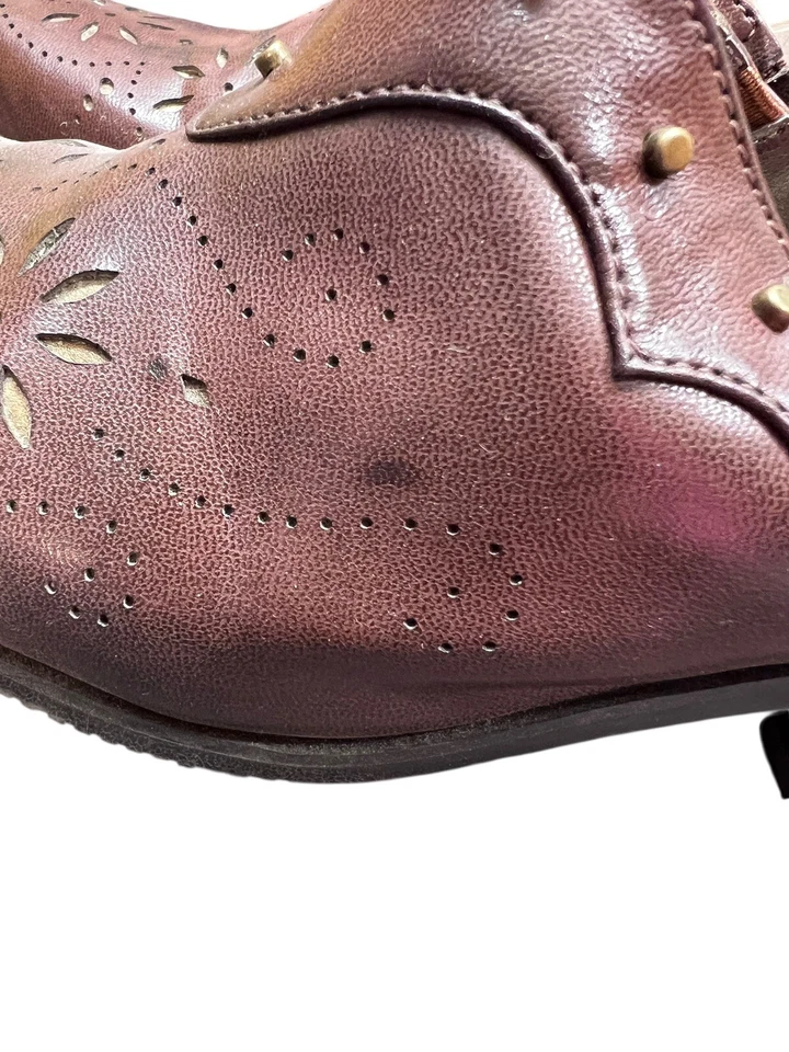 Duck Head Heeled Slide Brown Miley Faux Leather Western Cowgirl Sz 8.5 M - Image 4 of 4