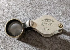 Busch Einschlaglupe Lupe 12 x Messing Glas aus ca 1890 - 1900 Antik
