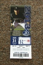 COLORADO ROCKIES VS REDS 8/31/2013 FULL TICKET ~ PHILLIPS/DICKERSON HRs