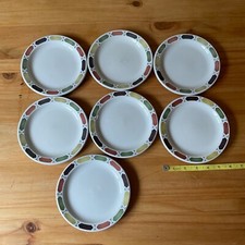Vtg 1970s Grindley Hotelware Carnival 6 in Side Plates Dessert Dudson Rare Seven