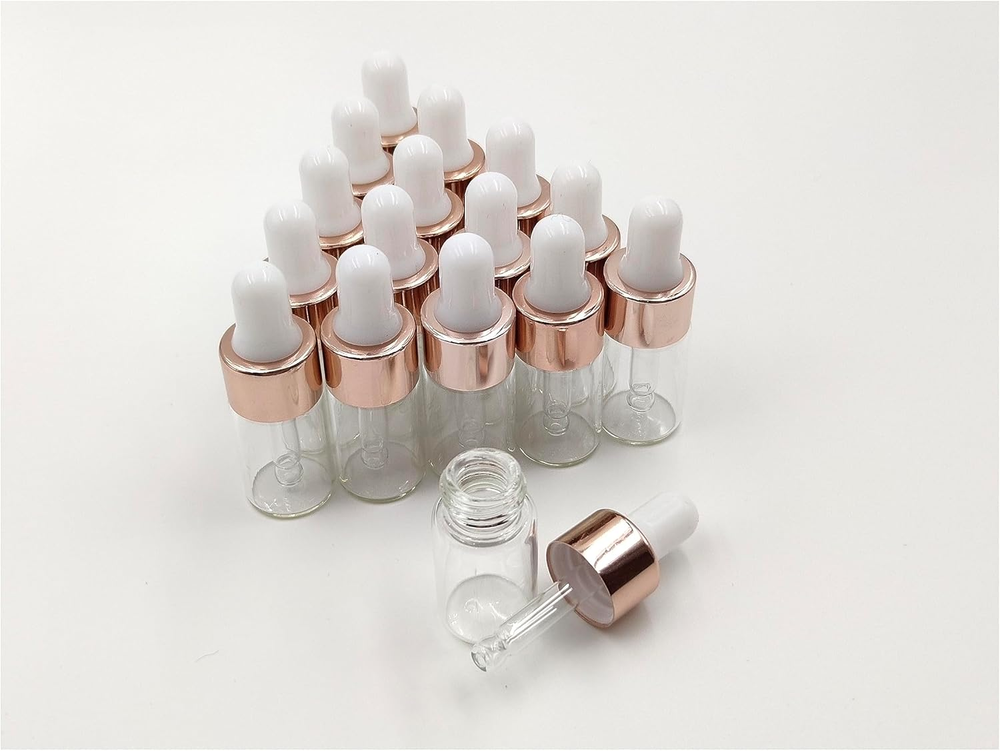 15Packs Sample Glass Dropper Bottles for Essential Oils, Mini Glass Vials Perfum