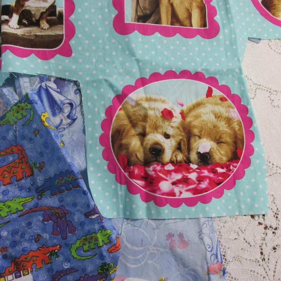 批量 织物 Rems 织物 工艺 I 间谍被子包 小狗 鱼鳄鱼 Raggedy — 第 3/4 张图片